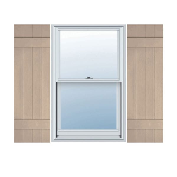 Ekena Millwork Lifetime Vinyl, TailorMade 4 Board Joined (2 Batten), Board-n-Batten, Shutter Loks, LJ4C14X05300WI, PR LJ4C14X05300WI - main